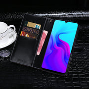 For Blackview A80S idewei Crocodile Texture Horizontal Flip Leather Case with Holder & Card Slots & Wallet(Dark Brown)