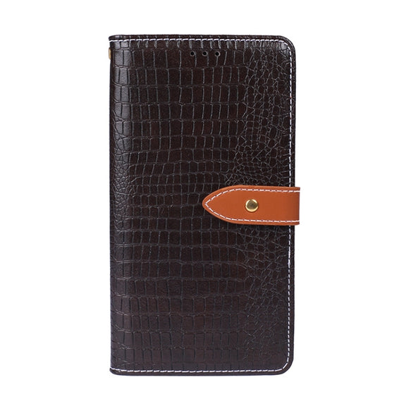 For TCL 20 SE idewei Crocodile Texture Horizontal Flip Leather Case with Holder & Card Slots & Wallet(Dark Brown)