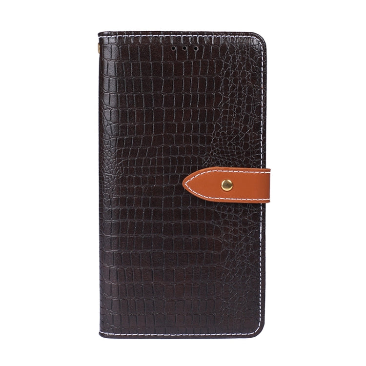 For TCL 20 SE idewei Crocodile Texture Horizontal Flip Leather Case with Holder & Card Slots & Wallet(Dark Brown)