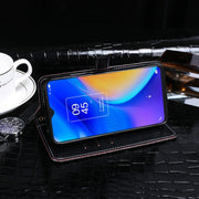 For TCL 20 SE idewei Crocodile Texture Horizontal Flip Leather Case with Holder & Card Slots & Wallet(Dark Brown)