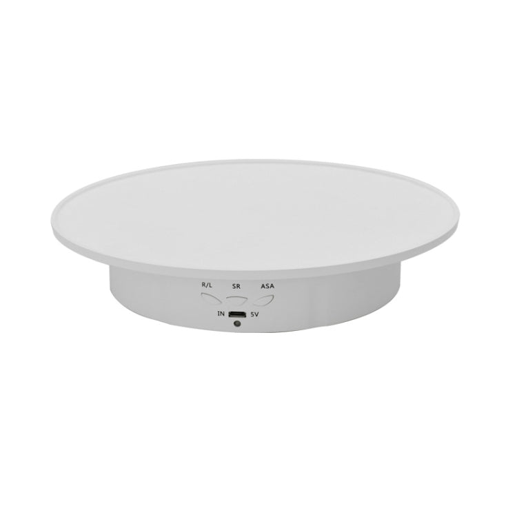 20cm USB Electric Rotating Turntable Display Stand Video Shooting Props Turntable for Photography, Load: 8kg(White Base White Velvet) - free shipping - PMC Jewellery - Order now!