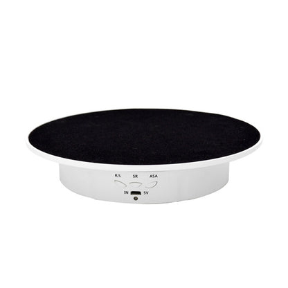 20cm USB Electric Rotating Turntable Display Stand Video Shooting Props Turntable for Photography, Load: 8kg(White Base Black Velvet) - free shipping - PMC Jewellery - Order now!