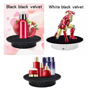 20cm USB Electric Rotating Turntable Display Stand Video Shooting Props Turntable for Photography, Load: 8kg(White Base Black Velvet)