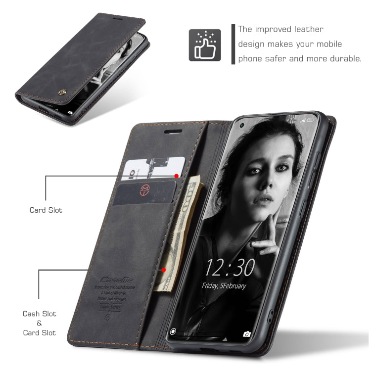 For Xiaomi Mi 11 CaseMe 013 Multifunctional Horizontal Flip Leather Case with Holder & Card Slot & Wallet(Black)