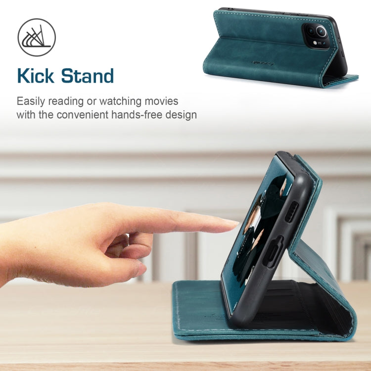 For Xiaomi Mi 11 CaseMe 013 Multifunctional Horizontal Flip Leather Case with Holder & Card Slot & Wallet(Blue)
