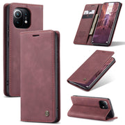 For Xiaomi Mi 11 CaseMe 013 Multifunctional Horizontal Flip Leather Case with Holder & Card Slot & Wallet(Wine Red)