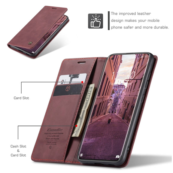 For Xiaomi Mi 11 CaseMe 013 Multifunctional Horizontal Flip Leather Case with Holder & Card Slot & Wallet(Wine Red)