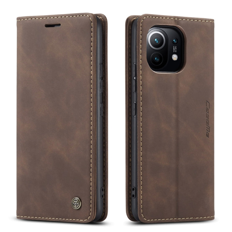 For Xiaomi Mi 11 CaseMe 013 Multifunctional Horizontal Flip Leather Case with Holder & Card Slot & Wallet(Coffee) - free shipping - PMC Jewellery - Order now!