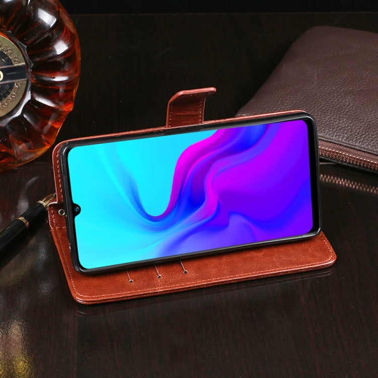 For Blackview A80S idewei Crazy Horse Texture Horizontal Flip Leather Case with Holder & Card Slots & Wallet(Rose Red)