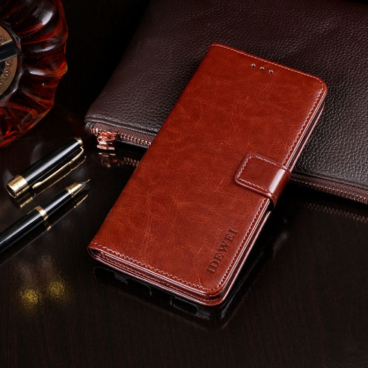 For TCL 20 SE idewei Crazy Horse Texture Horizontal Flip Leather Case with Holder & Card Slots & Wallet(Brown) - More Brand by idewei | Online Shopping South Africa | PMC TechLife | Buy Now Pay Later Mobicred