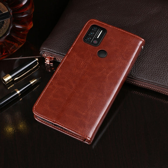 For UMIDIGI A9 idewei Crazy Horse Texture Horizontal Flip Leather Case with Holder & Card Slots & Wallet(Dark Blue)