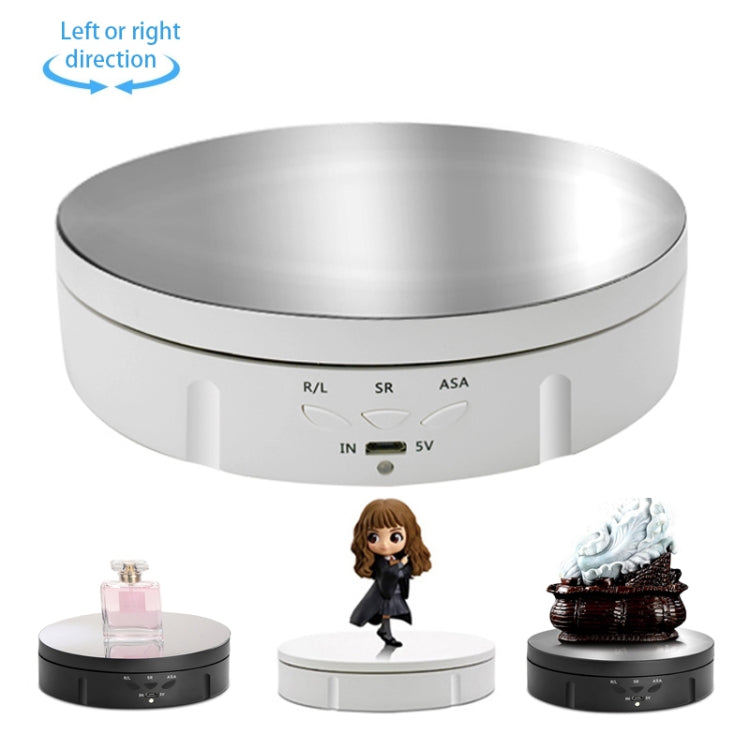 14.6cm USB Electric Rotating Turntable Display Stand Video Shooting Props Turntable for Photography, Load: 10kg(White Mirror) - free shipping - PMC Jewellery - Order now!