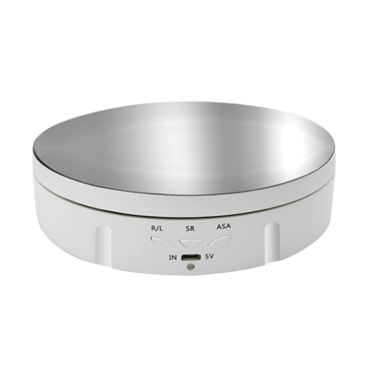 14.6cm USB Electric Rotating Turntable Display Stand Video Shooting Props Turntable for Photography, Load: 10kg(White Mirror)