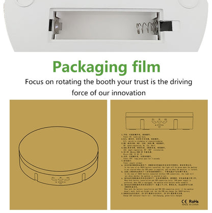 14.6cm USB Electric Rotating Turntable Display Stand Video Shooting Props Turntable for Photography, Load: 10kg(White Mirror) - free shipping - PMC Jewellery - Order now!