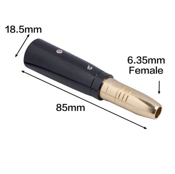 2 PCS LZ1164G Gilded 6.35mm Female to XRL Male Audio Adapter Microphone Stereo Speaker Connector