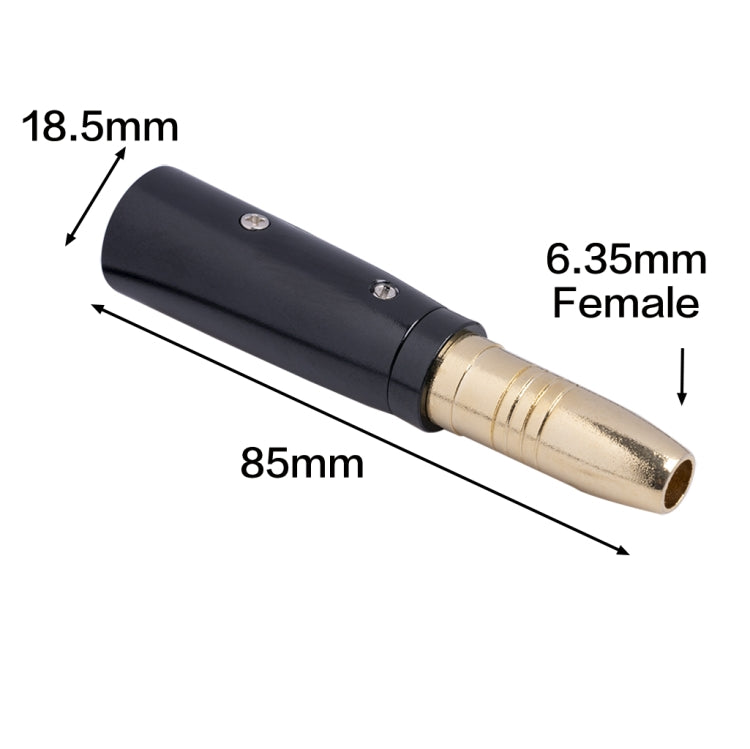 2 PCS LZ1164G Gilded 6.35mm Female to XRL Male Audio Adapter Microphone Stereo Speaker Connector