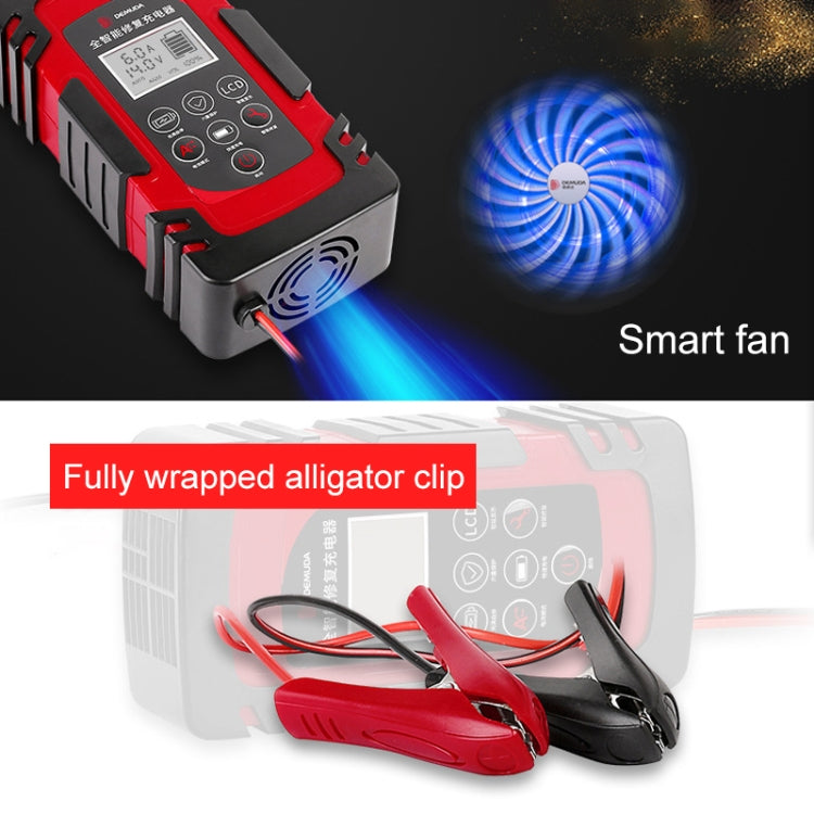 DEMUDA DC-80 Car Battery Charger 12V/24V Intelligent Pulse Repair Type Lead-acid Battery, Plug Type:AU Plug(Red) - Battery Charger by PMC TechLife | Online Shopping South Africa | PMC TechLife | Buy Now Pay Later Mobicred