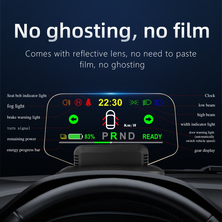 T1 5.1 inch Car HUD Head-up Display Overspeed Alarm / Remaining Battery Percentage Display for Tesla Model 3 / Y - Head Up Display System by PMC TechLife | Online Shopping South Africa | PMC TechLife | Buy Now Pay Later Mobicred