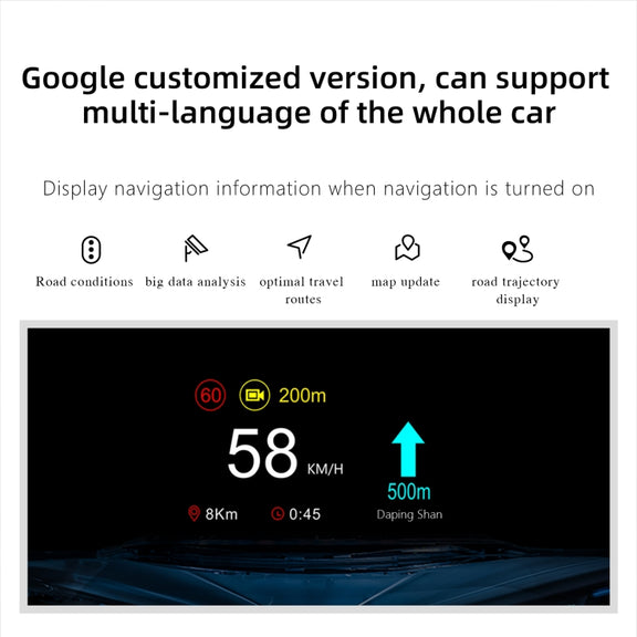 T1 5.1 inch Car HUD Head-up Display Overspeed Alarm / Remaining Battery Percentage Display for Tesla Model 3 / Y