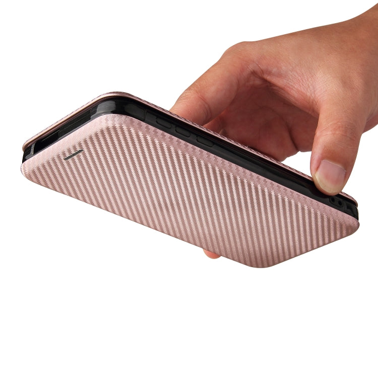 For Blackview BV6300 Pro Carbon Fiber Texture Horizontal Flip TPU + PC + PU Leather Case with Card Slot(Pink) - More Brand by PMC TechLife | Online Shopping South Africa | PMC TechLife | Buy Now Pay Later Mobicred
