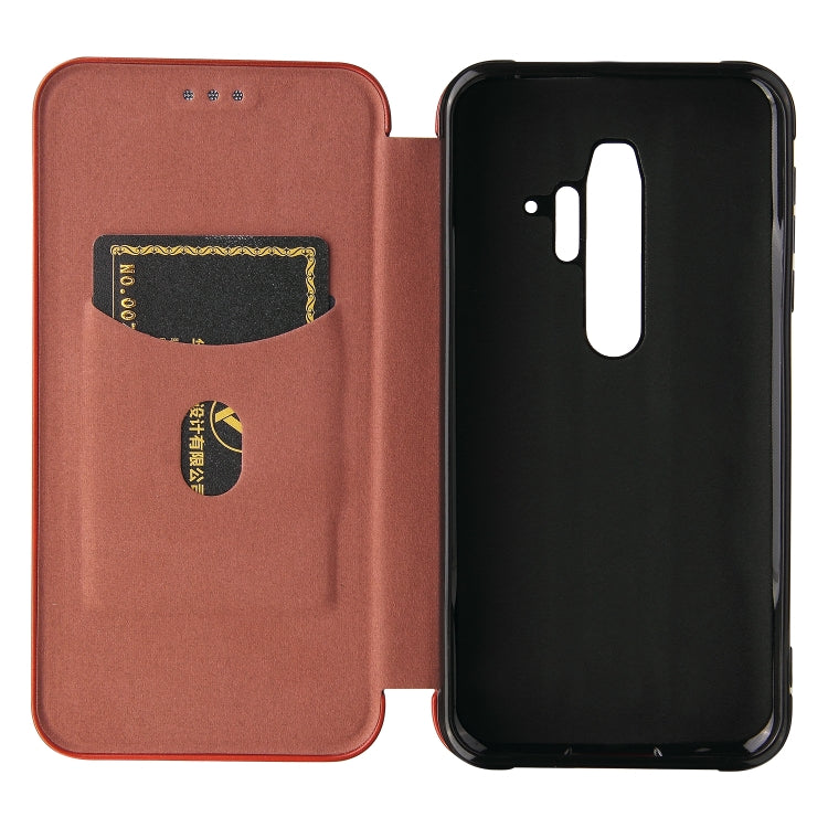 For Blackview BV6300 Pro Carbon Fiber Texture Horizontal Flip TPU + PC + PU Leather Case with Card Slot(Brown) - More Brand by PMC TechLife | Online Shopping South Africa | PMC TechLife | Buy Now Pay Later Mobicred