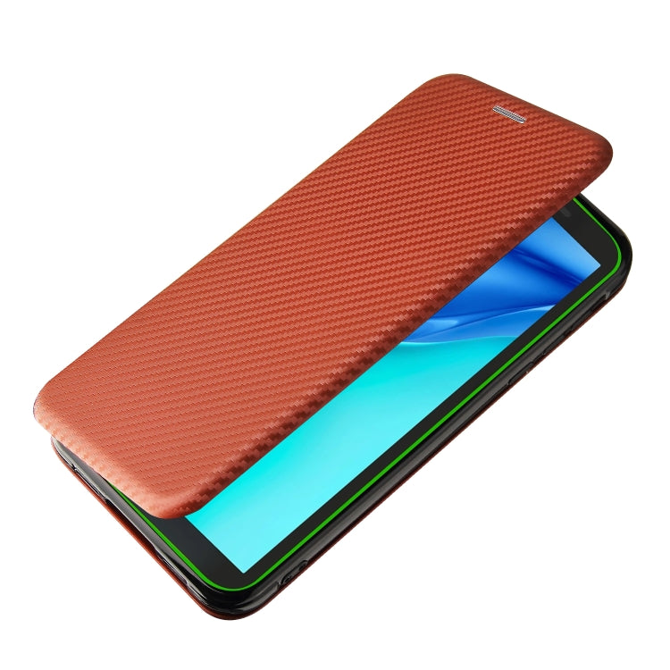 For Blackview BV6300 Pro Carbon Fiber Texture Horizontal Flip TPU + PC + PU Leather Case with Card Slot(Brown) - More Brand by PMC TechLife | Online Shopping South Africa | PMC TechLife | Buy Now Pay Later Mobicred