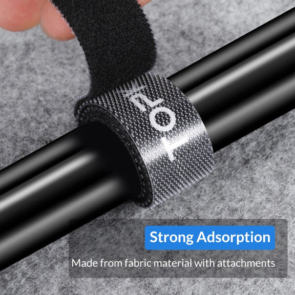 4 PCS TOPK Reusable & Dividable Nylon Tie-wraps Hook and Loop Fastener Cable Ties, Length:5m