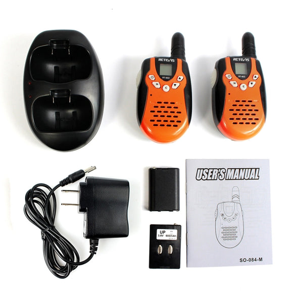 1 Pair RETEVIS RT602 0.5W US Frequency 462.550-467.7125MHz 22CHS Handheld Children Walkie Talkie, US Plug