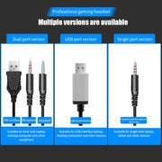 2 PCS G58 Head-Mounted Gaming Wired Headset with Microphone, Cable Length: about 2m, Color:Black Colorful 3.5mm Version
