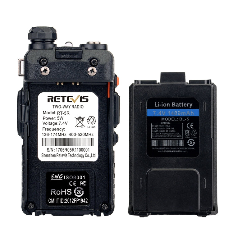 RETEVIS RT-5R 400-520MHz + 136-174MHz 128CHS USB Two-segment Handheld Walkie Talkie - free shipping - PMC Jewellery - Order now!