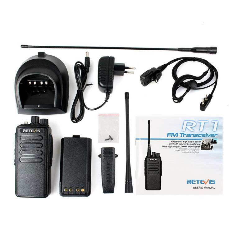 RETEVIS RT1 10W UHF 400-520MHz 16CH Handheld Walkie Talkie, EU Plug - free shipping - PMC Jewellery - Order now!