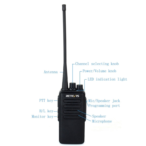 RETEVIS RT1 10W UHF 400-520MHz 16CH Handheld Walkie Talkie, EU Plug