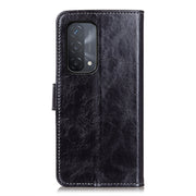 For OPPO A93 / A54 / A74 5G Retro Crazy Horse Texture Horizontal Flip Leather Case with Holder & Card Slots & Photo Frame & Wallet(Black)