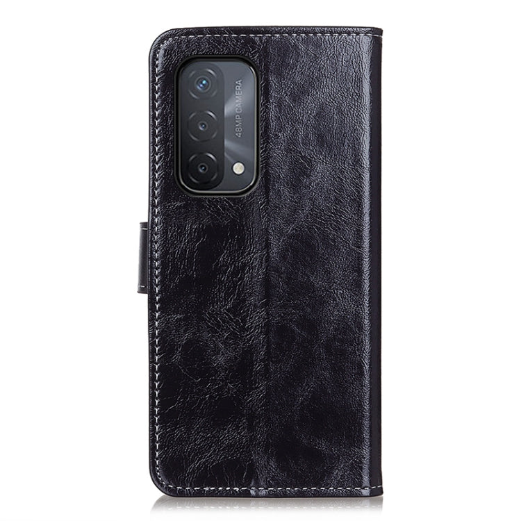 For OPPO A93 / A54 / A74 5G Retro Crazy Horse Texture Horizontal Flip Leather Case with Holder & Card Slots & Photo Frame & Wallet(Black)