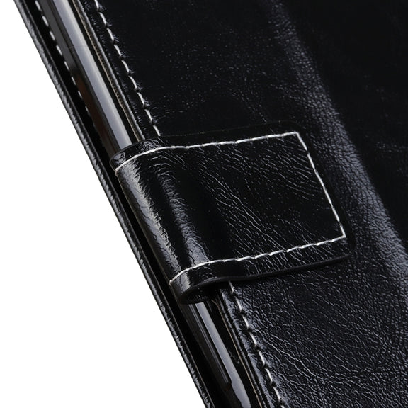 For OPPO A93 / A54 / A74 5G Retro Crazy Horse Texture Horizontal Flip Leather Case with Holder & Card Slots & Photo Frame & Wallet(Black)
