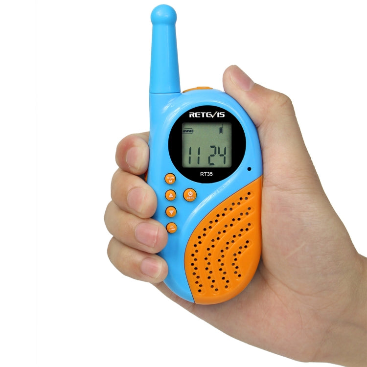 1 Pair RETEVIS RT35 0.5W US Frequency 462.550-467.7125MHz 22CH Handheld Children Walkie Talkie(Blue)