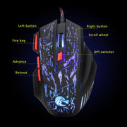 HXSJ P6+V100+H300 Keyboard Mouse Converter + One-handed Keyboard + Gaming Mouse Set