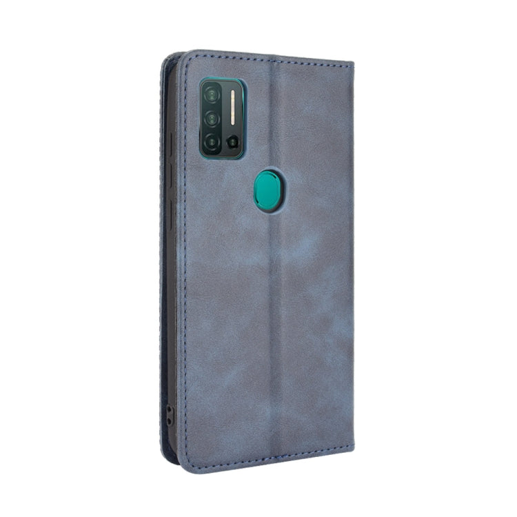 For Ulefone Note 11P Magnetic Buckle Retro Crazy Horse Texture Horizontal Flip Leather Case with Holder & Card Slots & Photo Frame(Blue) - Ulefone Cases by PMC Jewellery | Online Shopping South Africa | PMC Jewellery | Buy Now Pay Later Mobicred