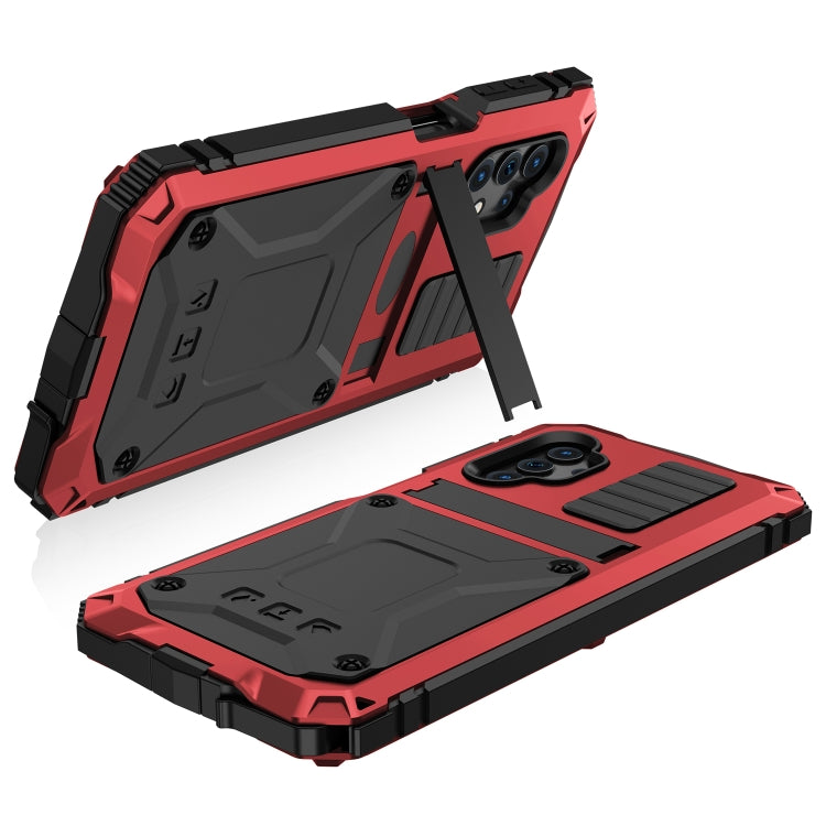 For Samsung Galaxy A32 5G / M32 5G R-JUST Waterproof Shockproof Dustproof Metal + Silicone Protective Case with Holder(Red) - free shipping - PMC TechLife - Order now!