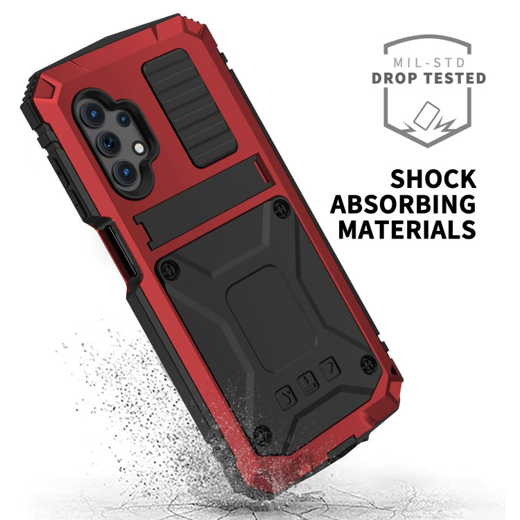 For Samsung Galaxy A32 5G / M32 5G R-JUST Waterproof Shockproof Dustproof Metal + Silicone Protective Case with Holder(Red) - free shipping - PMC TechLife - Order now!