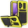 For Samsung Galaxy A32 5G / M32 5G R-JUST Waterproof Shockproof Dustproof Metal + Silicone Protective Case with Holder(Yellow) - Galaxy Phone Cases by R-JUST | Online Shopping South Africa | PMC TechLife