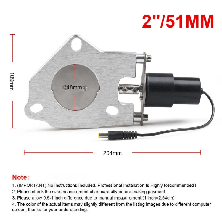 Universal Car Stainless Steel Racing Electric Exhaust Cutout Valves Control Motor, Size:2.25 inch - Exhaust Pipes by PMC TechLife | Online Shopping South Africa | PMC TechLife | Buy Now Pay Later Mobicred