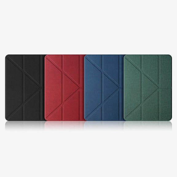 For iPad Pro 12.9 2022 / 2021 / 2020 Mutural Multi-fold Smart Leather Tablet Case(Dark Green)