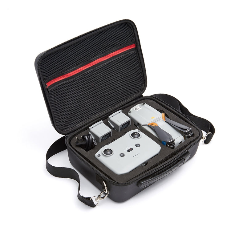 Portable Single Shoulder Storage Travel Carrying PU Cover Case Box for DJI Air 2S(Black + Red Liner)
