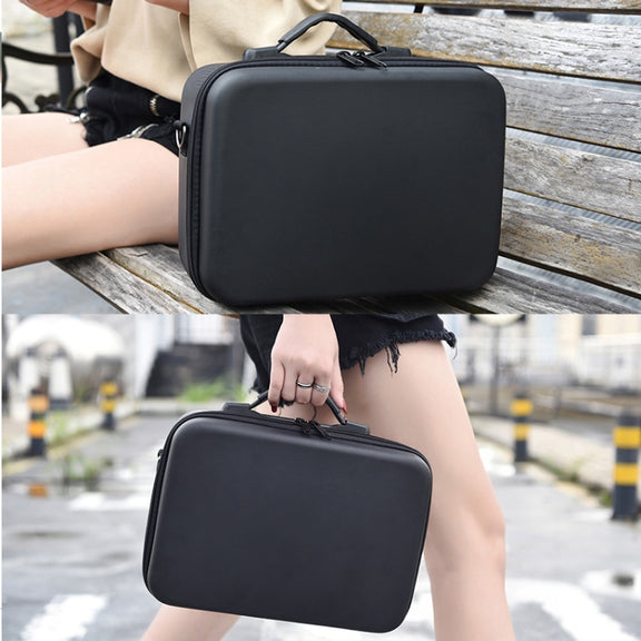 Portable Single Shoulder Storage Travel Carrying PU Cover Case Box for DJI Air 2S(Black + Black Liner)
