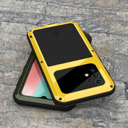 For Samsung Galaxy A32 5G LOVE MEI Metal Shockproof Water-resistant Dustproof Protective Case with Glass(White)