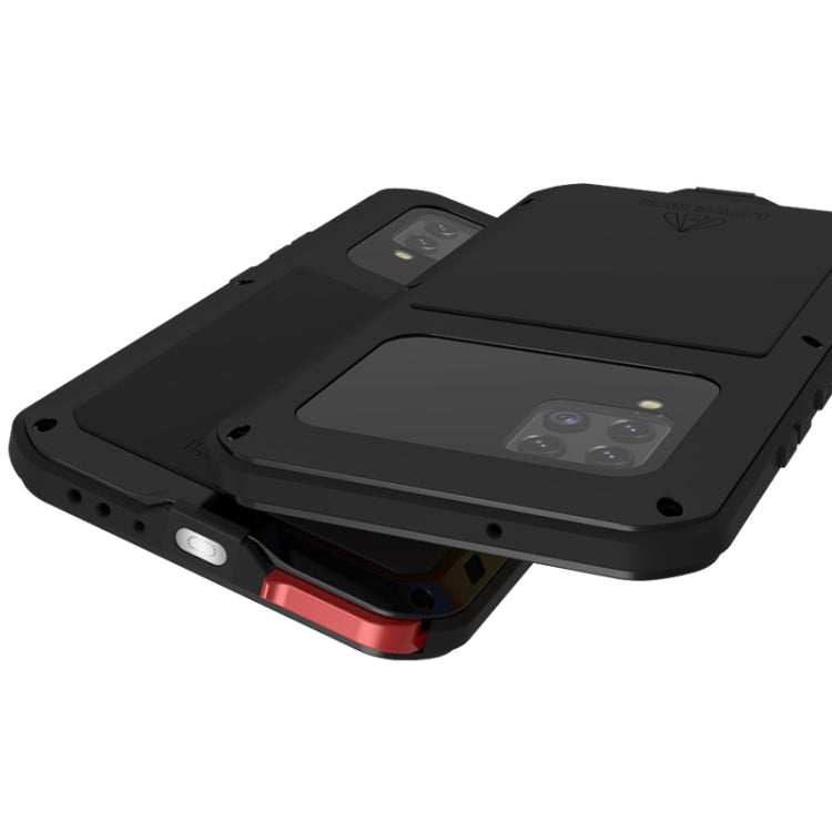 For Samsung Galaxy A42 LOVE MEI Metal Shockproof Waterproof Dustproof Protective Case with Glass(Red) - Galaxy Phone Cases by LOVE MEI | Online Shopping South Africa | PMC TechLife | Buy Now Pay Later Mobicred