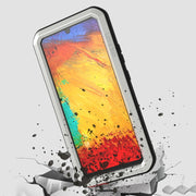 For Samsung Galaxy A42 LOVE MEI Metal Shockproof Water-resistant Dustproof Protective Case with Glass(White)