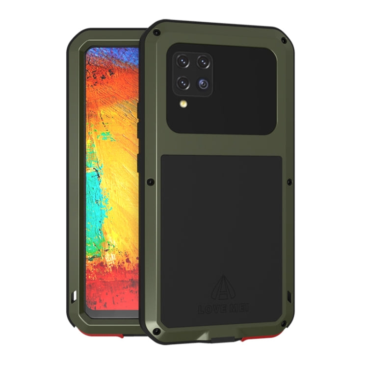For Samsung Galaxy A42 LOVE MEI Metal Shockproof Waterproof Dustproof Protective Case with Glass(Army Green) - free shipping - PMC TechLife - Order now!