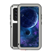 For Samsung Galaxy A52 5G / 4G LOVE MEI Metal Shockproof Water-resistant Dustproof Protective Case with Glass(Silver)